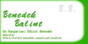 benedek balint business card
