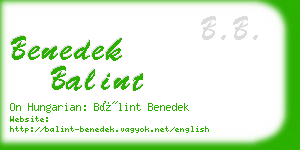 benedek balint business card